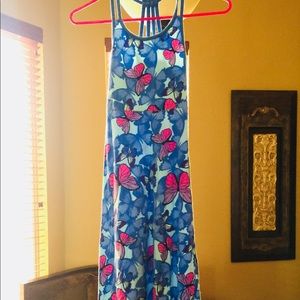 Long summer sleeveless racerback sleeveless dress